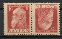 [The 90th Anniversary of the Birth of Prince Luitpold - Type I: Small 9 and no Foot on 1 in "1911". Type II: Large 9 and Foot on 1 in "1911", тип F5]