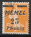 [French Postage Stamps Overprinted "MEMEL" & Surcharged in Italic, typ H6]