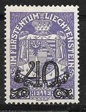 [Prince Johann II and National Arms overprinted, type F]