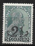 [Prince Johann II and National Arms overprinted, type G1]