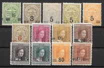 [Stamps of 1906-19 Surcharged with New Value and Bars in Black or Red, type M]