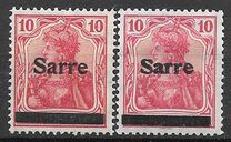 [German Empire Stamps Overprinted "SARRE", Scrivi A5]