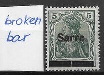 [German Empire Stamps Overprinted "SARRE", Scrivi A3]