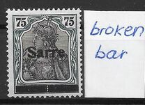 [German Empire Stamps Overprinted "SARRE", Scrivi A14]