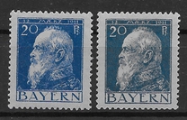 [The 90th Anniversary of the Birth of Prince Luitpold - Type I: Small 9 and no Foot on 1 in "1911". Type II: Large 9 and Foot on 1 in "1911", tyyppi F7]