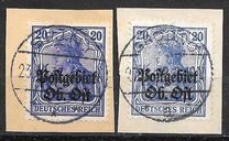 [German Empire Postage Stamps Overprinted "Postgebiet Ob. Ost", Tip A7]