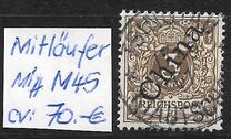[German Post China Postage Stamp Surcharged "Pfg." and Overprinted Coloured Pencil Line - "China" in 45 Degree Angle, type A]