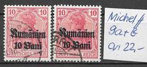 [German Empire Postage Stamps Surcharged & Overprinted "Rumanien", type C1]