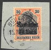 [German Empire Postage Stamps Surcharged & Overprinted "Rumanien", type C4]