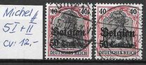 [German Empire Postage Stamps Surcharged "Fr. and C." or "Centimes" & Overprinted "Belgien", type A4]
