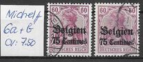 [German Empire Postage Stamps Surcharged "Fr. and C." or "Centimes" & Overprinted "Belgien", type A5]