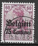 [German Empire Postage Stamps Surcharged "Fr. and C." or "Centimes" & Overprinted "Belgien", type A5]