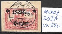 [German Empire Postage Stamps Surcharged "F and Cent" & Overprinted "Belgien", 類型 B13]