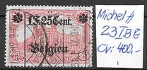 [German Empire Postage Stamps Surcharged "F and Cent" & Overprinted "Belgien", 類型 B13]