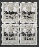 [German Empire Postage Stamps Surcharged "F and Cent" & Overprinted "Belgien", 類型 B]
