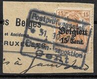 [German Empire Postage Stamps Surcharged "F and Cent" & Overprinted "Belgien", 類型 B6]