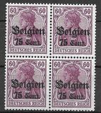 [German Empire Postage Stamps Surcharged "F and Cent" & Overprinted "Belgien", 類型 B11]