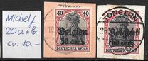 [German Empire Postage Stamps Surcharged "F and Cent" & Overprinted "Belgien", 類型 B10]