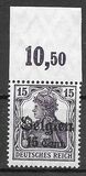 [German Empire Postage Stamps Surcharged "F and Cent" & Overprinted "Belgien", 類型 B5]
