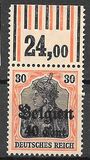 [German Empire Postage Stamps Surcharged "F and Cent" & Overprinted "Belgien", 類型 B9]