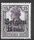 [German Empire Postage Stamps Surcharged "F and Cent" & Overprinted "Belgien", 類型 B5]