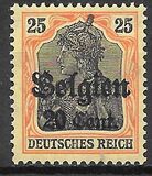 [German Empire Postage Stamps Surcharged "F and Cent" & Overprinted "Belgien", 類型 B7]