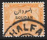 [Sphinx and Pyramid - Egypt Postage Stamps Overprinted "SOUDAN", type C]