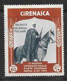 [The 2nd International Colonial Exhibition - Cirenaica Warrior on Horse, tegund AD4]