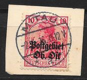 [German Empire Postage Stamps Overprinted "Postgebiet Ob. Ost", Tip A4]
