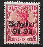 [German Empire Postage Stamps Overprinted "Postgebiet Ob. Ost", Tip A4]