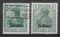 [German Empire Postage Stamps Surcharged, Tip A1]