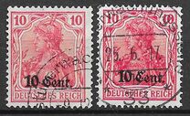 [German Empire Postage Stamps Surcharged, Tip A3]