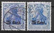 [German Empire Postage Stamps Surcharged, Tip A5]