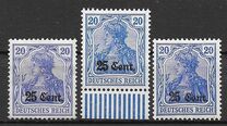 [German Empire Postage Stamps Surcharged, Tip A5]