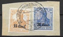[German Empire Postage Stamps Surcharged, Tip A5]