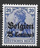 [German Empire Postage Stamps Surcharged "Fr. and C." or "Centimes" & Overprinted "Belgien", type A3]
