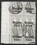 [German Empire Postage Stamps Surcharged "F and Cent" & Overprinted "Belgien", סוג B]