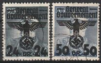 [Polish Postage Stamps Surcharged & Overprinted "General Gouvernement", type B]