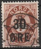 [Overprinted - 30 ØRE, type L]