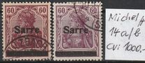 [German Empire Stamps Overprinted "SARRE", type A13]