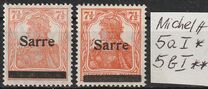 [German Empire Stamps Overprinted "SARRE", type A4]