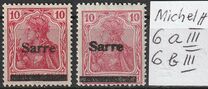 [German Empire Stamps Overprinted "SARRE", type A5]
