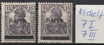 [German Empire Stamps Overprinted "SARRE", type A6]