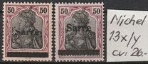 [German Empire Stamps Overprinted "SARRE", type A12]
