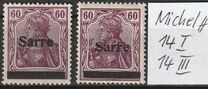 [German Empire Stamps Overprinted "SARRE", type A13]