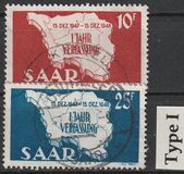 [The 1st Anniversary of the Constitution - Map of Saarland, type XT1]