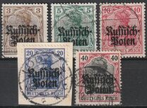 [German Empire Postage Stamps Overprinted "Russisch- Polen", Tipi A]