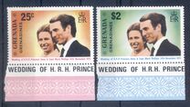 [Royal Wedding of Princess Anne and Mark Phillips - Issues of 1973 of Grenada Overprinted "GRENADINES", type A]