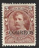[President Soto Alfaro - Overprinted "CORREOS", type F1]