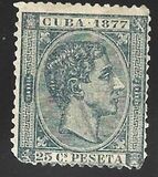[King Alfonso XII of Spain - Inscription "CUBA 1877", प्रकार E1]